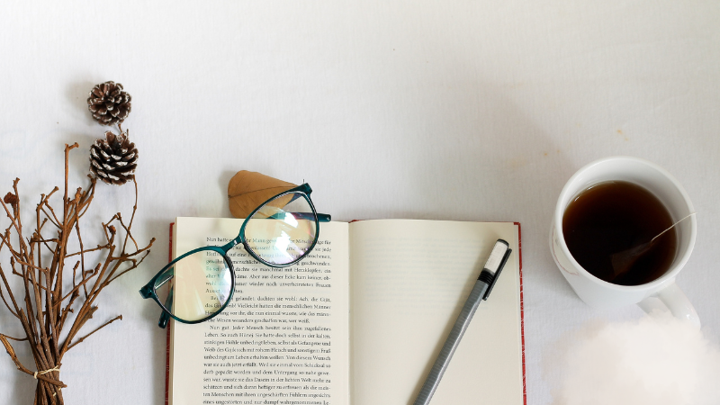 book with coffee